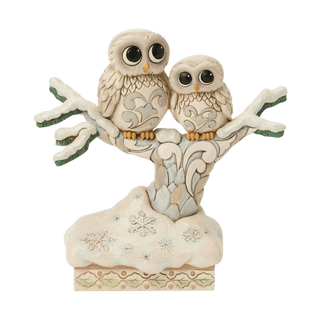 Woodland Owls on a Tree Figurine
