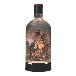 Lighted Swirl Halloween Scene Bottle