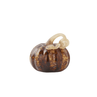 Brown Speckled Handblown Glass Pumpkin