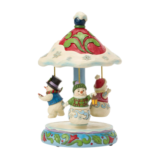 Rotating Snowman Carousel Figurine