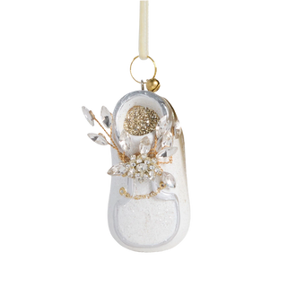 Welcome Little One Baby Booties Glitter Ornament