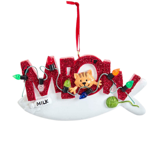 Meow“ Cat Ornament For Personalization