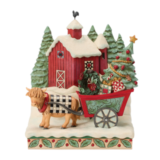 Highland Glen Barn Scene Figurine