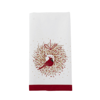 Cardinal Wreath Towel w/Sequins