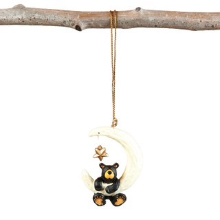 Bearfoots Bear Over the Moon Ornament