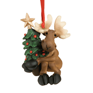 Bearfoots Tree Hugging Moose Ornament