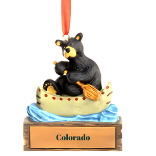 Bearfoots Bear Paddle Canoe Magnetic Ornament