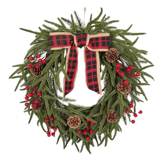 Berries & Pinecone Rattan Wreath