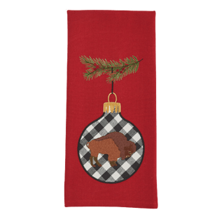 Bison Ornament Embroidered Towel