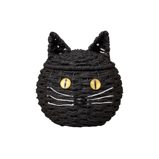 Black Cat Hand Woven Basket