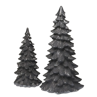 Black Glitter Tree Set of 2