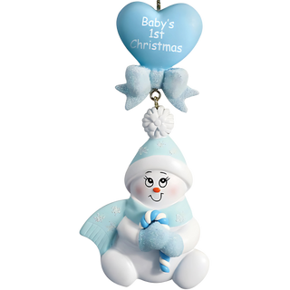 Blue Candy Cane Baby Ornament