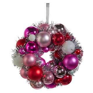 Blush and Silver Ball Wreath Ornament