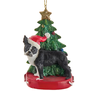 Boston Terrier Christmas Tree Ornament