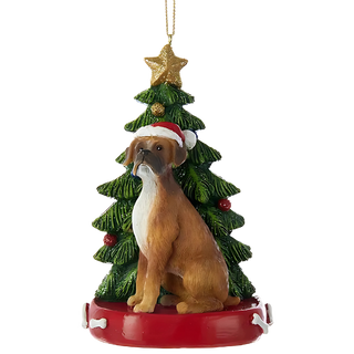 Boxer Christmas Tree Ornament