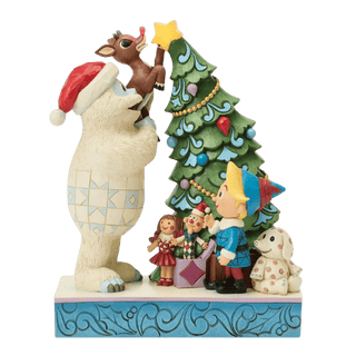 Bumble Holding Rudolph by Tree