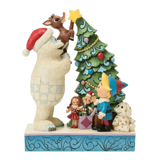 Bumble Holding Rudolph by Tree