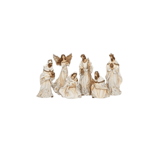 CREAM GOWN W/GOLD ROPE TRIM  set 6 NATIVITY