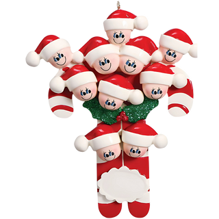 Candy Canes Family of 10 Ornament