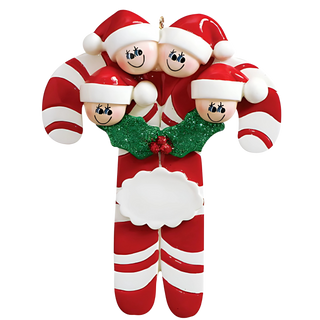 Candy Canes Family of 4 Ornament