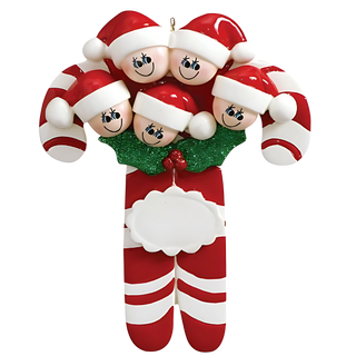 Candy Canes Family of 5 Ornament