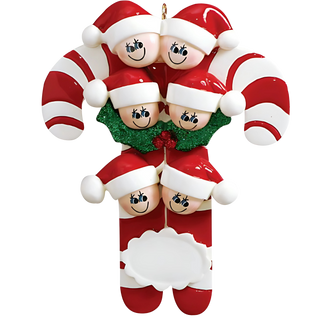 Candy Canes Family of 6 Ornament