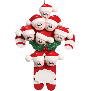 Candy Canes Family of 8 Ornament