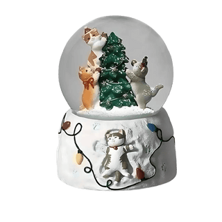 Cats with Tree Snow Globe