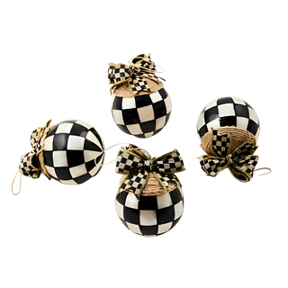 Check Capiz Ball Ornament Set of 4