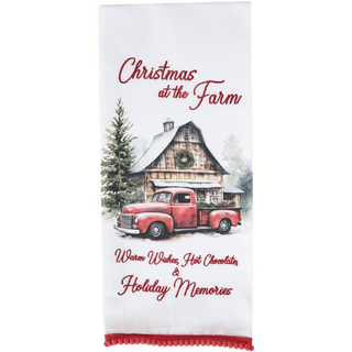 Christmas At The Farm Dishtowel
