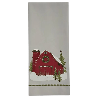 Christmas Barn Patch Dishtowel