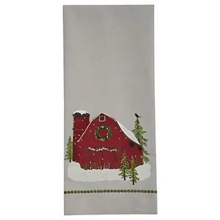 Christmas Barn Patch Dishtowel