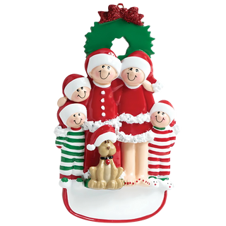 Family With Dog 5 Ornament