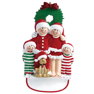 Family With Dog 4 Ornament