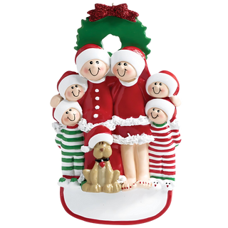 Family With  Dog 6 Ornament