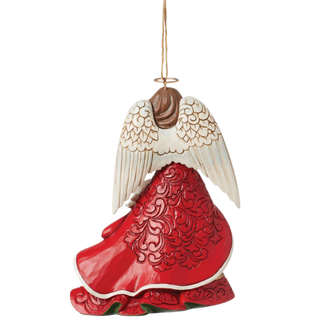 Red Angel With Cardinals Ornament
