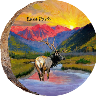 Sunset Elk Mountain Stream Ornament