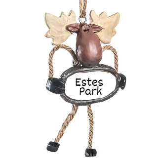 Moose with Sign Estes Park Ornament