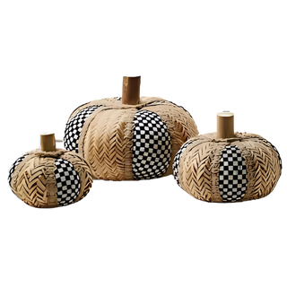 Courtly Rattan Pumpkins Set of 3