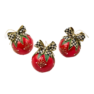 Cozy Christmas Capiz Ball Ornament Set of 3