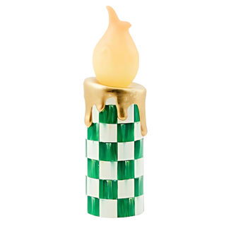 Cozy Christmas Green Check Candle