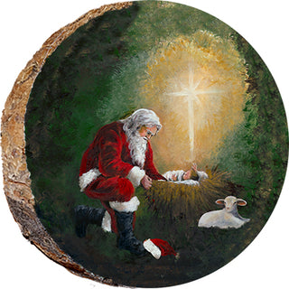 Traditional Kneeling Santa Ornament