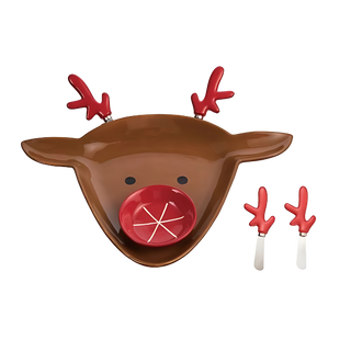 Dol Reindeer Chip & Dip Set of 4