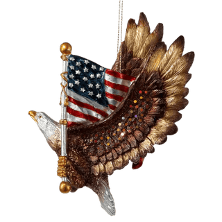 Eagle with American Flag Ornament