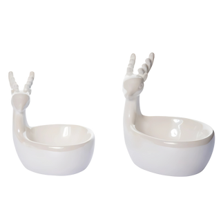 Elegant Reindeer Tidbit Bowl Set of 2