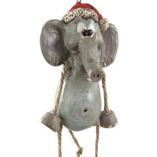 Elephant Santa Hat Ornament