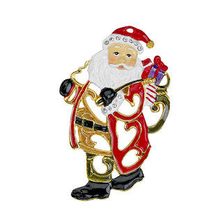 Enamel Ornament Santa Double Sided