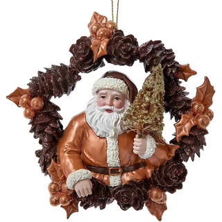 Enchanted Forest Santa Ornament