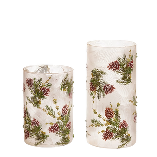 Evergreen and Pinecone Containers Set of 2