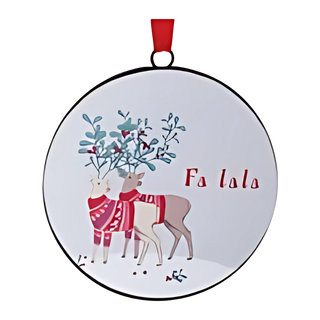 Fa LaLa Deer Disc Ornament